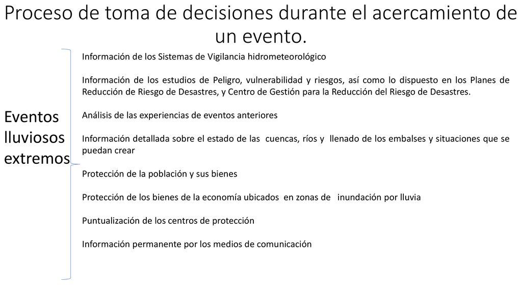 Proceso de toma de decisiones durante el acercamiento de un evento.