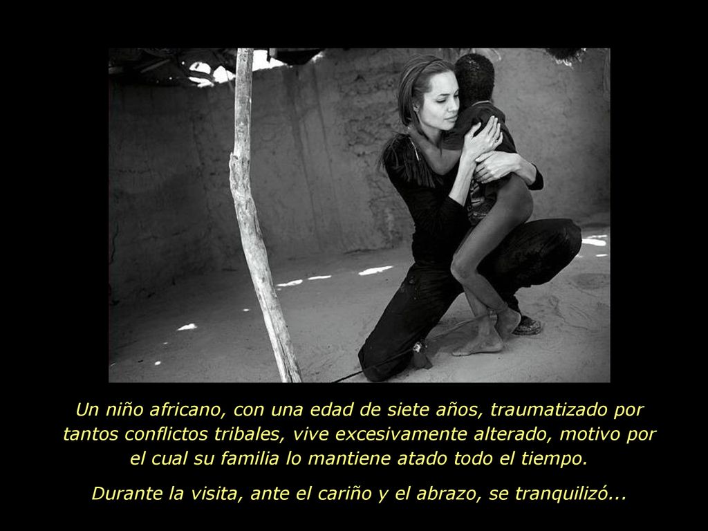 Durante la visita, ante el cariño y el abrazo, se tranquilizó...