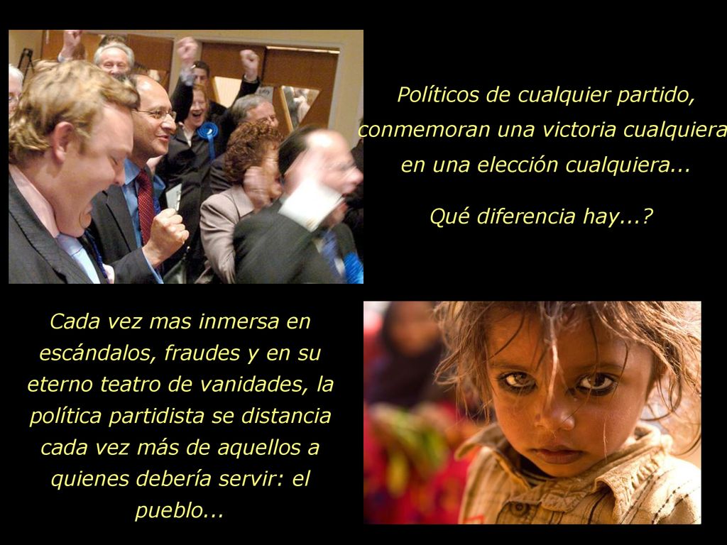Políticos de cualquier partido, conmemoran una victoria cualquiera,