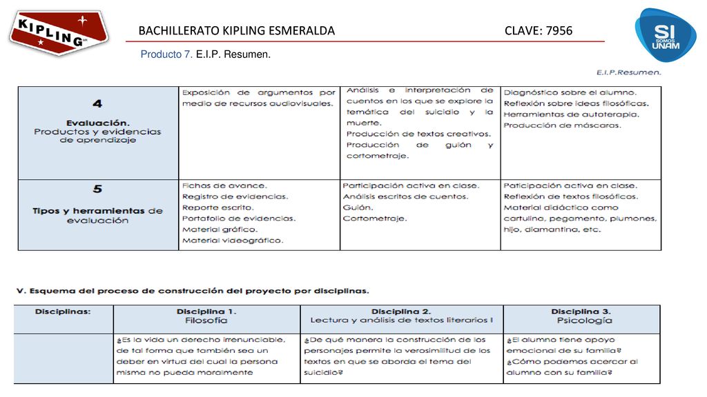 Producto 7. E.I.P. Resumen. Producto 7. EIP Resumen