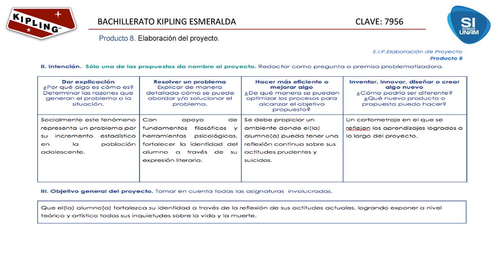 Producto 8. Elaboración del proyecto.
