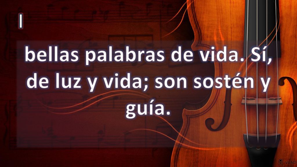 bellas palabras de vida. Sí, de luz y vida; son sostén y guía.