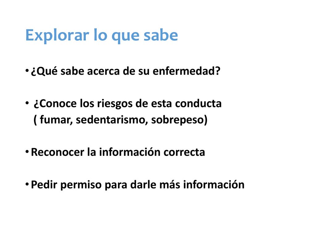 Explorar lo que sabe ¿Qué sabe acerca de su enfermedad