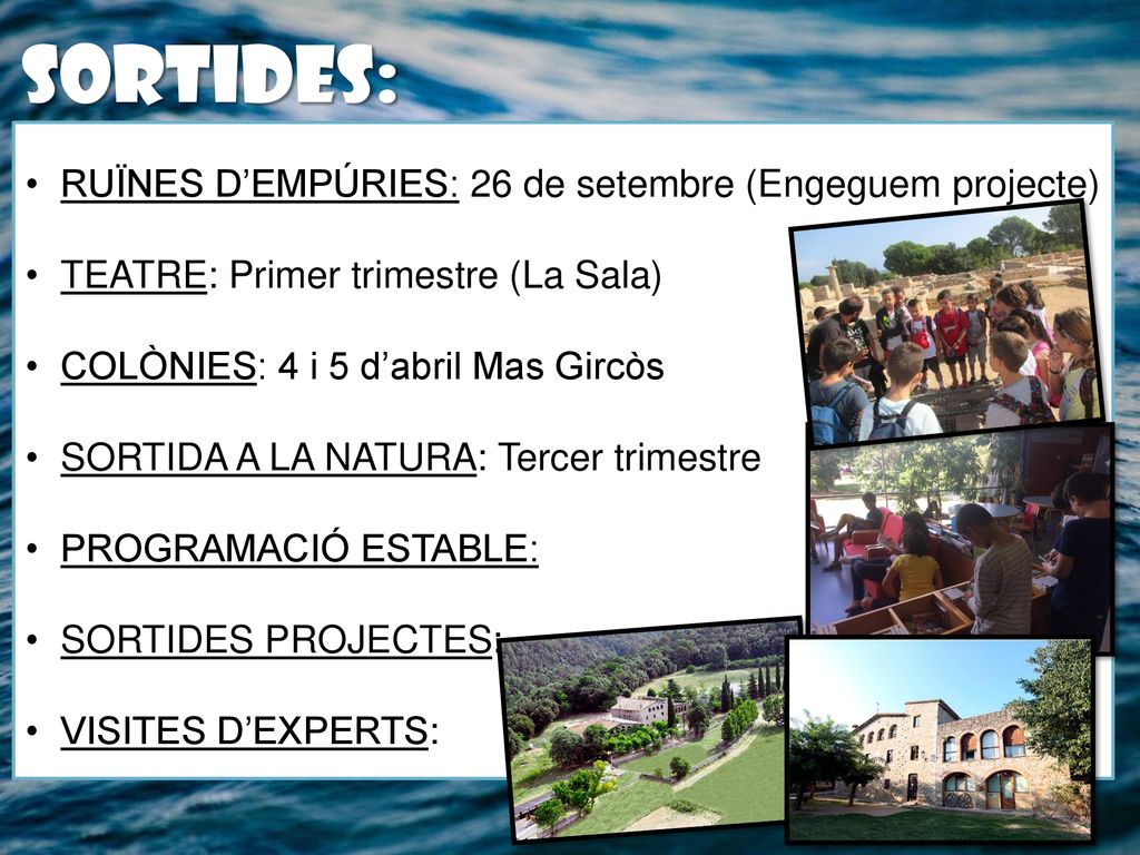 sortides: RUÏNES D’EMPÚRIES: 26 de setembre (Engeguem projecte)