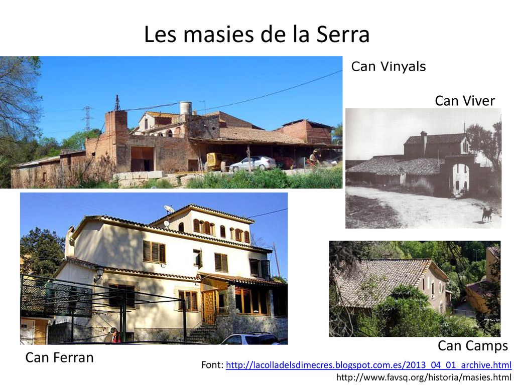 Les masies de la Serra Can Viver Can Camps Can Ferran Can Vinyals