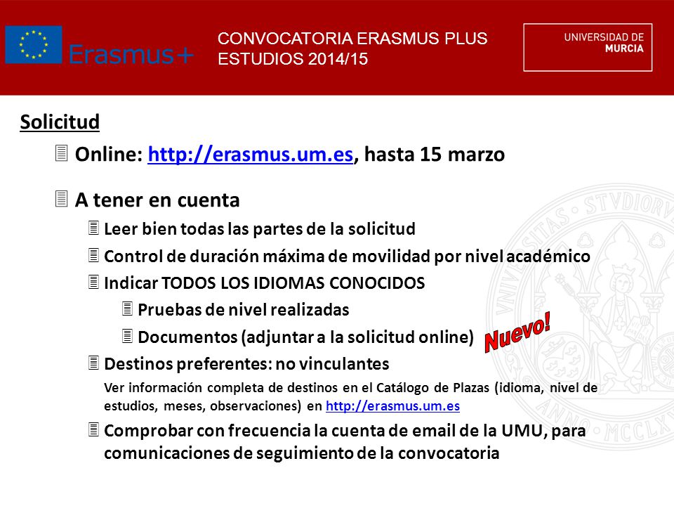 Online:   hasta 15 marzo A tener en cuenta