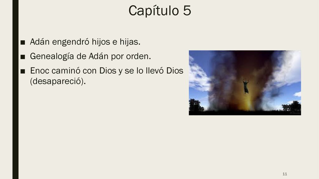 Capítulo 5 Adán engendró hijos e hijas. Genealogía de Adán por orden.
