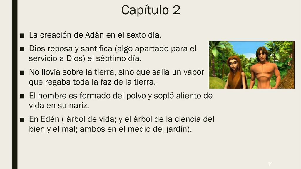 Capítulo 2 La creación de Adán en el sexto día.