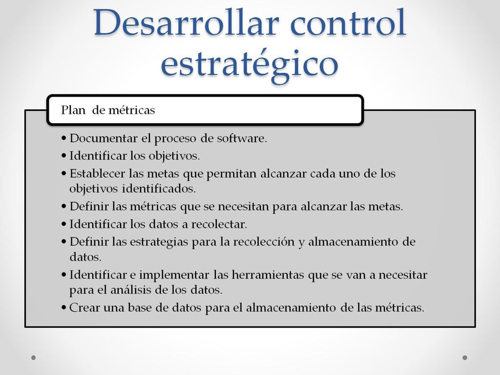 Desarrollar control estratégico