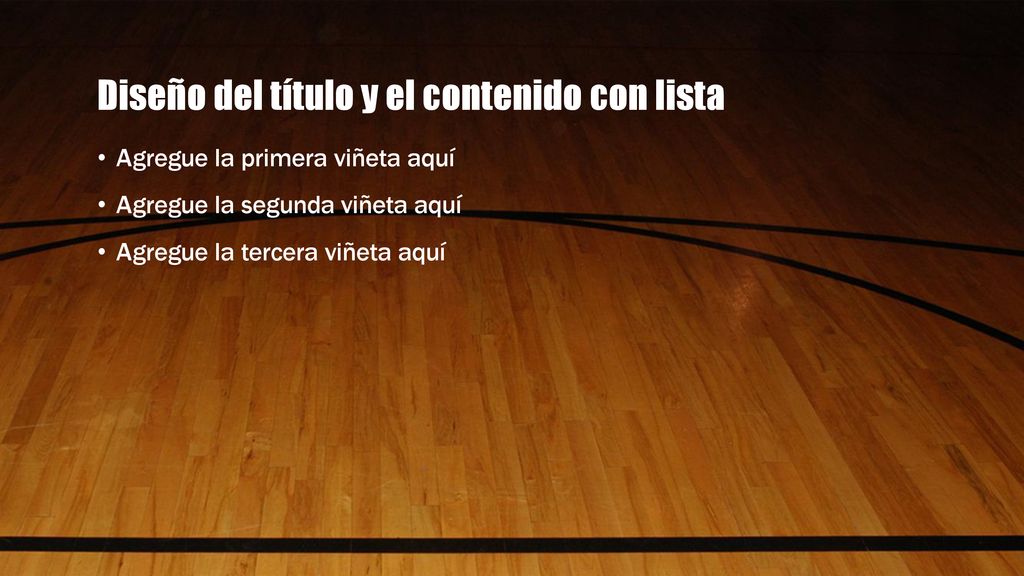 Diseño del título y el contenido con lista