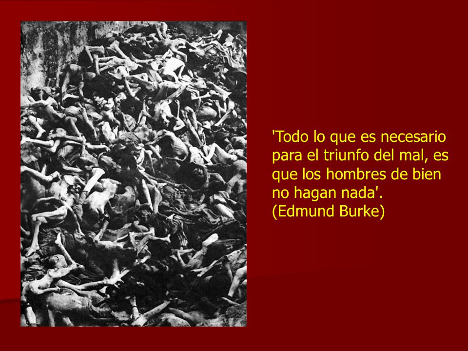 Todo lo que es necesario para el triunfo del mal, es que los hombres de bien no hagan nada .