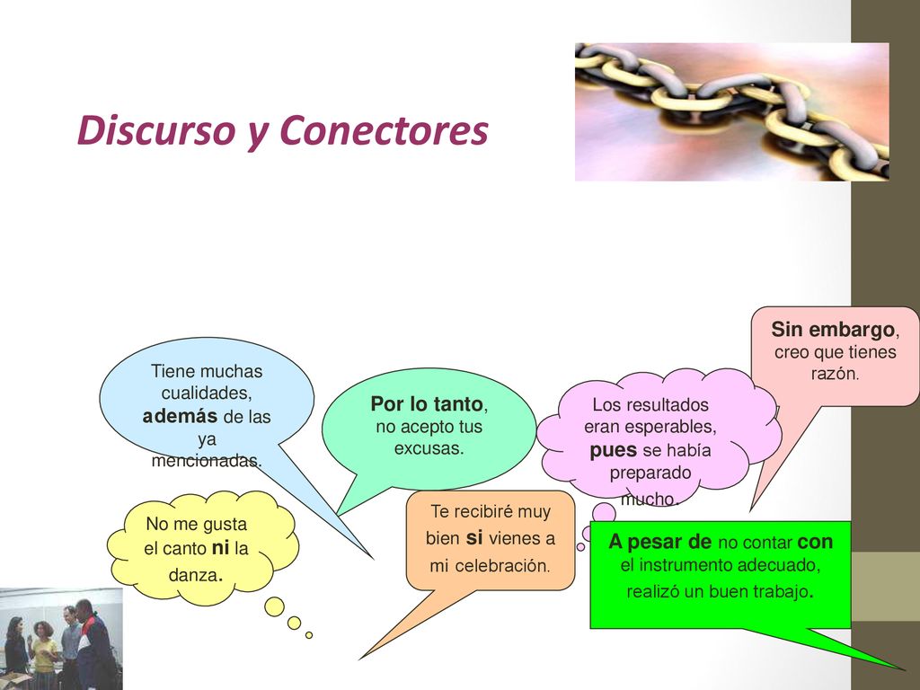 Discurso y Conectores Sin embargo, creo que tienes razón.