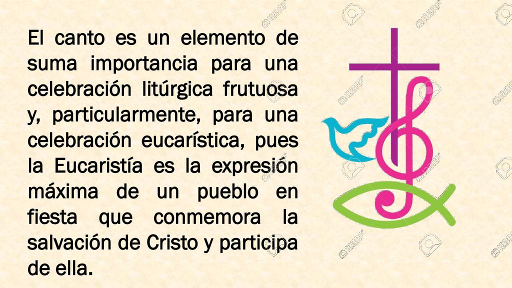 El canto es un elemento de suma importancia para una celebración litúrgica frutuosa y, particularmente, para una celebración eucarística, pues la Eucaristía es la expresión máxima de un pueblo en fiesta que conmemora la salvación de Cristo y participa de ella.