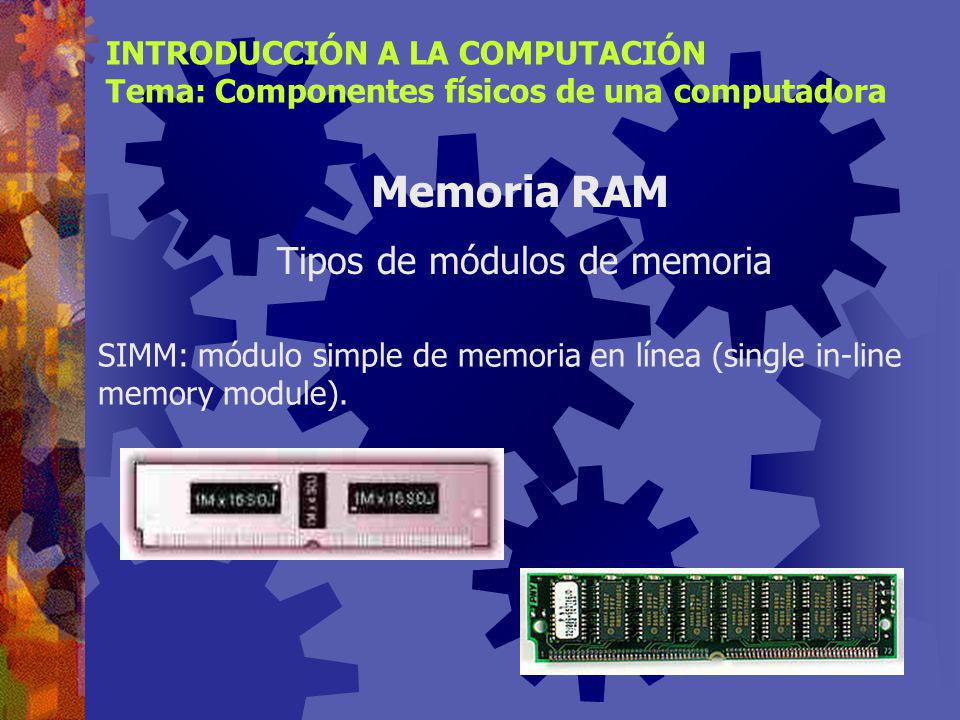 Tipos de módulos de memoria