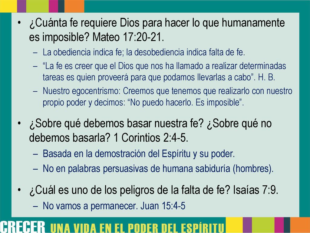 ¿Cuál es uno de los peligros de la falta de fe Isaías 7:9.