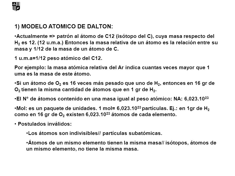 1) MODELO ATOMICO DE DALTON: