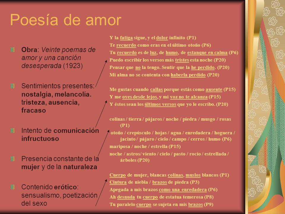 Poesía de amor Y la fatiga sigue, y el dolor infinito (P1) Te recuerdo como eras en el último otoño (P6)