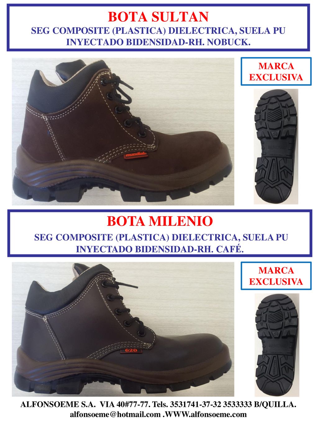 BOTA SULTAN SEG COMPOSITE (PLASTICA) DIELECTRICA, SUELA PU INYECTADO BIDENSIDAD-RH. NOBUCK.