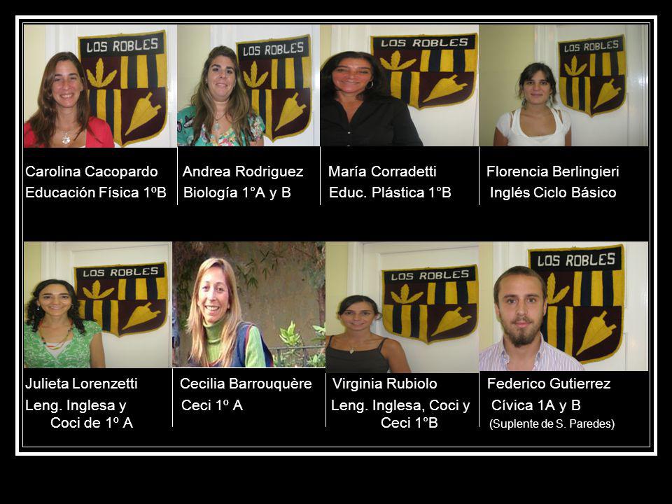 Carolina Cacopardo Andrea Rodriguez María Corradetti Florencia Berlingieri Educación Física 1ºB Biología 1°A y B Educ.
