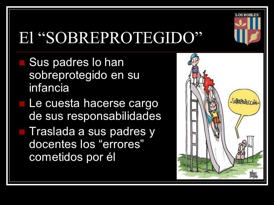 El SOBREPROTEGIDO Sus padres lo han sobreprotegido en su infancia