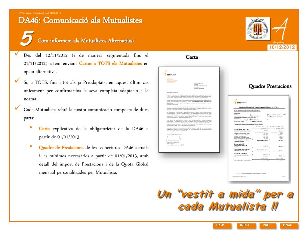DA46: Comunicació als Mutualistes