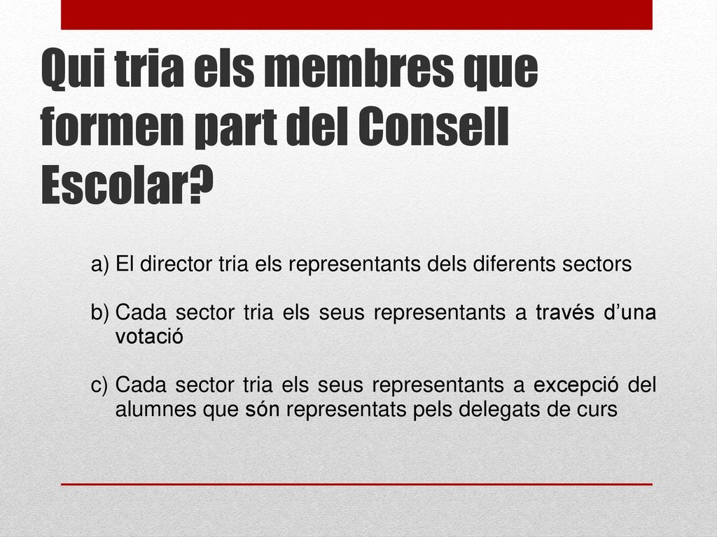 Qui tria els membres que formen part del Consell Escolar