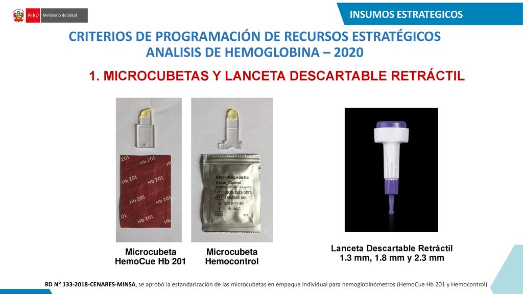 INSUMOS ESTRATEGICOS CRITERIOS DE PROGRAMACIÓN DE RECURSOS ESTRATÉGICOS ANALISIS DE HEMOGLOBINA –