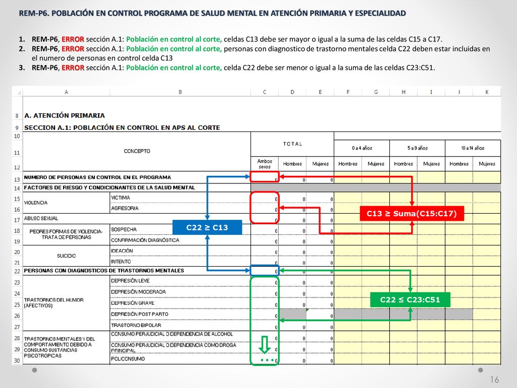 REM-P6. POBLACIÓN EN CONTROL PROGRAMA DE SALUD MENTAL EN ATENCIÓN PRIMARIA Y ESPECIALIDAD