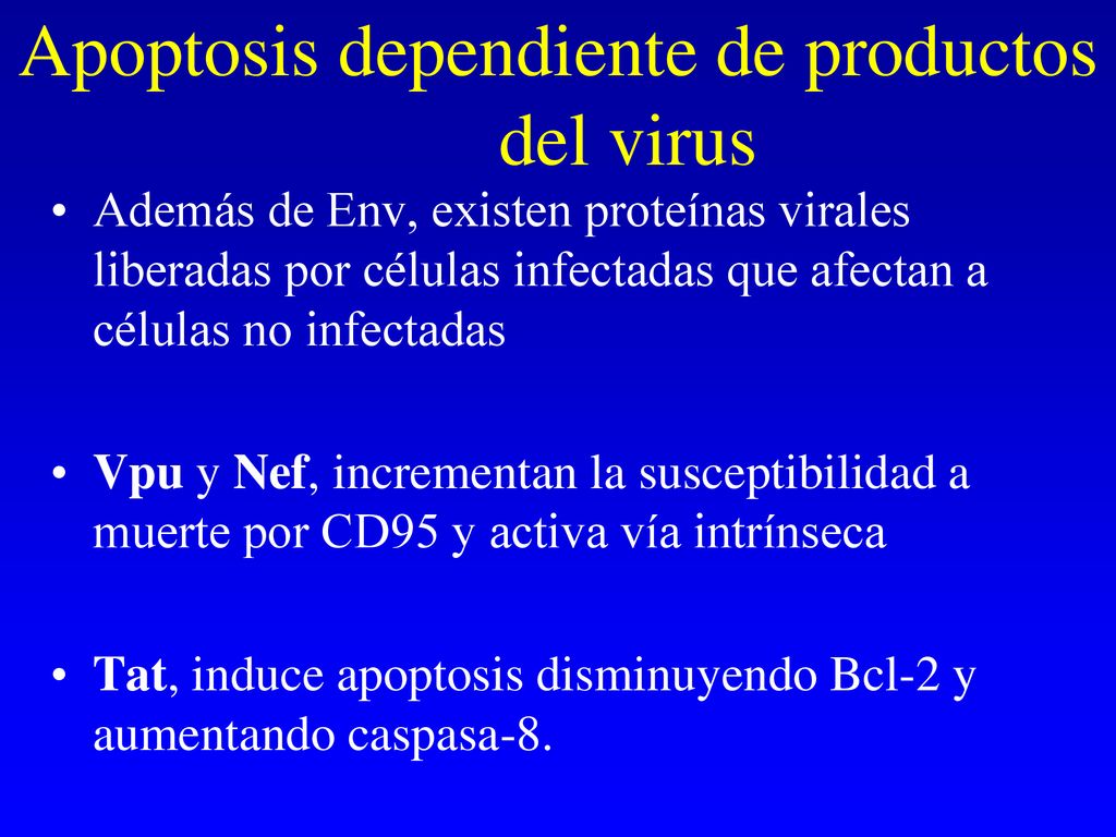Apoptosis dependiente de productos del virus