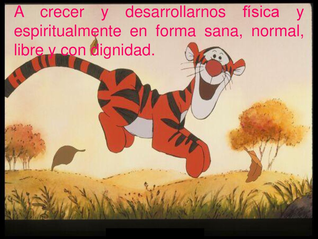 A crecer y desarrollarnos física y espiritualmente en forma sana, normal, libre y con dignidad.
