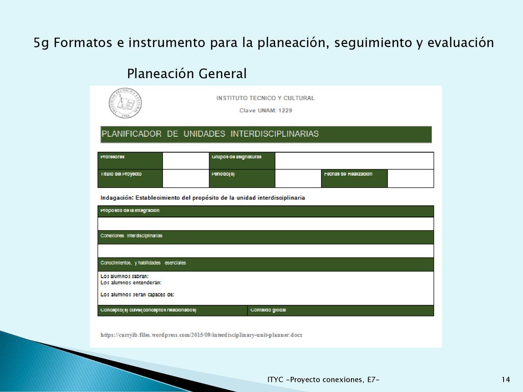 5g Formatos e instrumento para la planeación, seguimiento y evaluación