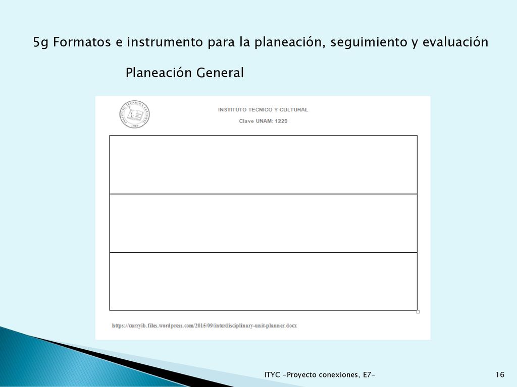 5g Formatos e instrumento para la planeación, seguimiento y evaluación