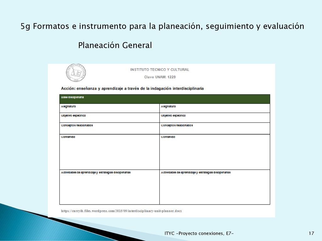 5g Formatos e instrumento para la planeación, seguimiento y evaluación