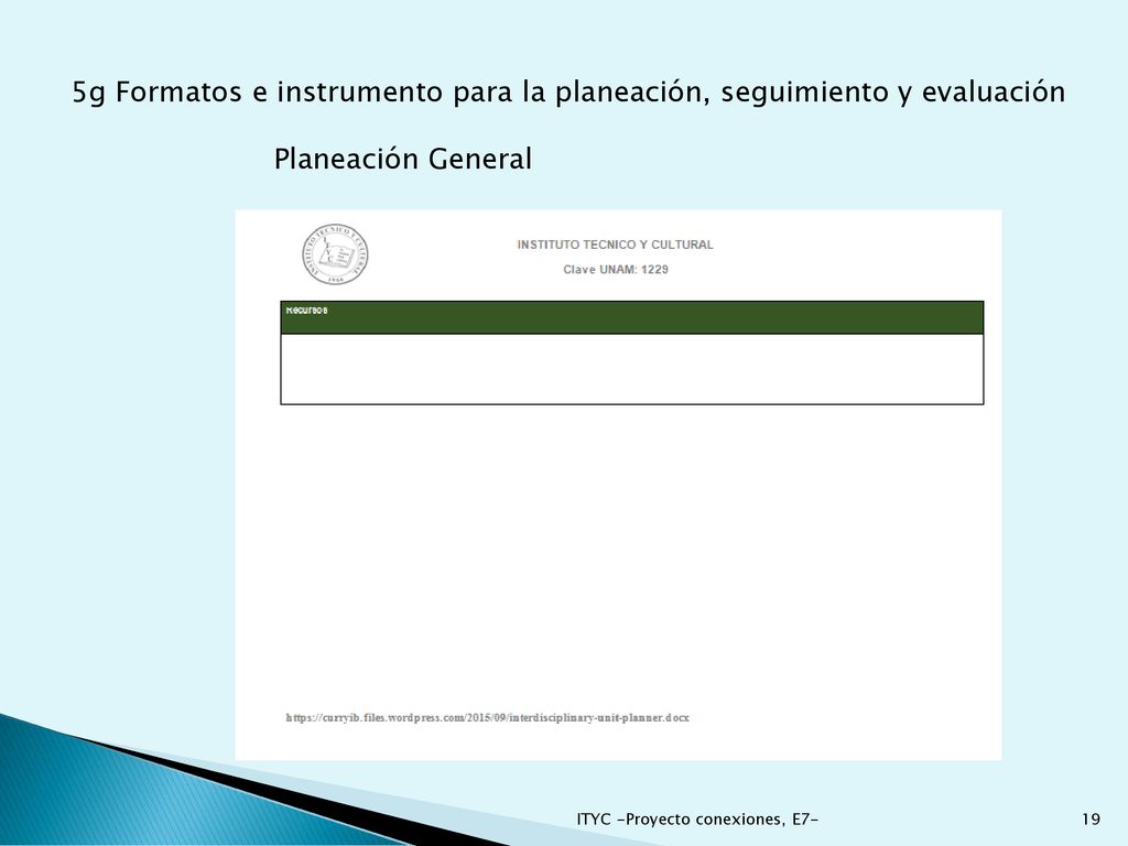 5g Formatos e instrumento para la planeación, seguimiento y evaluación