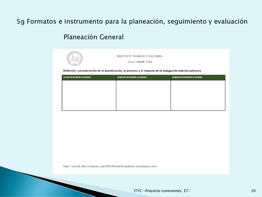 5g Formatos e instrumento para la planeación, seguimiento y evaluación
