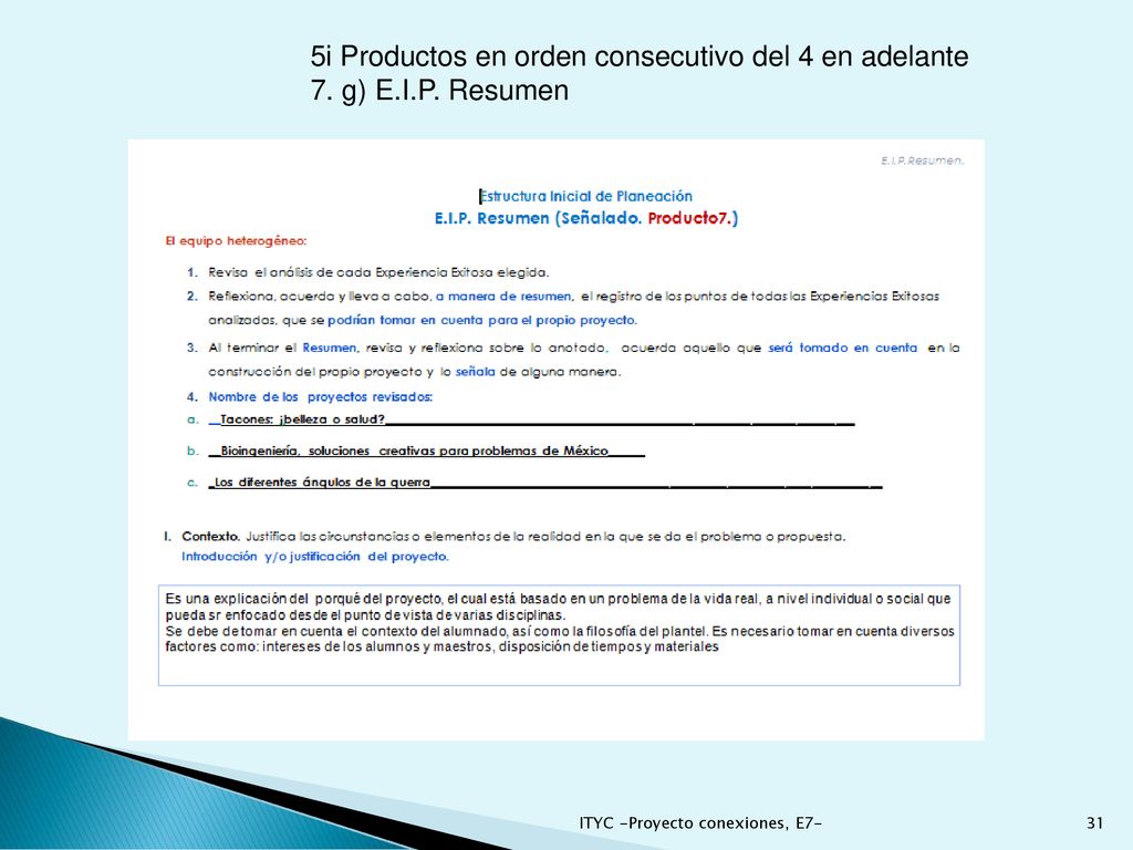5i Productos en orden consecutivo del 4 en adelante