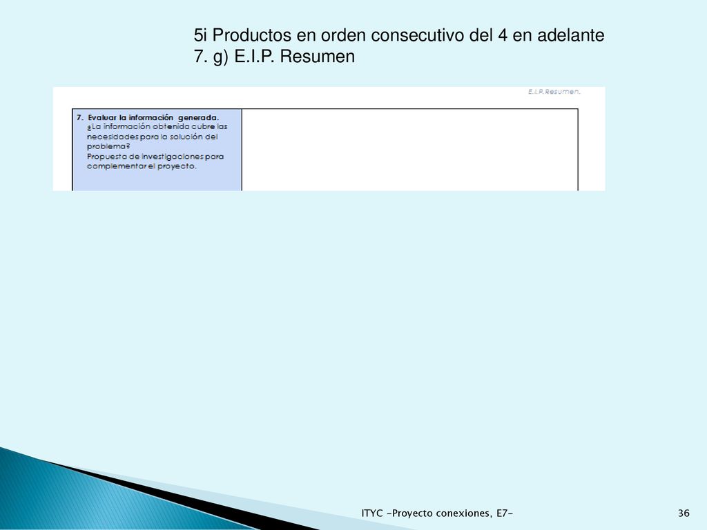 5i Productos en orden consecutivo del 4 en adelante