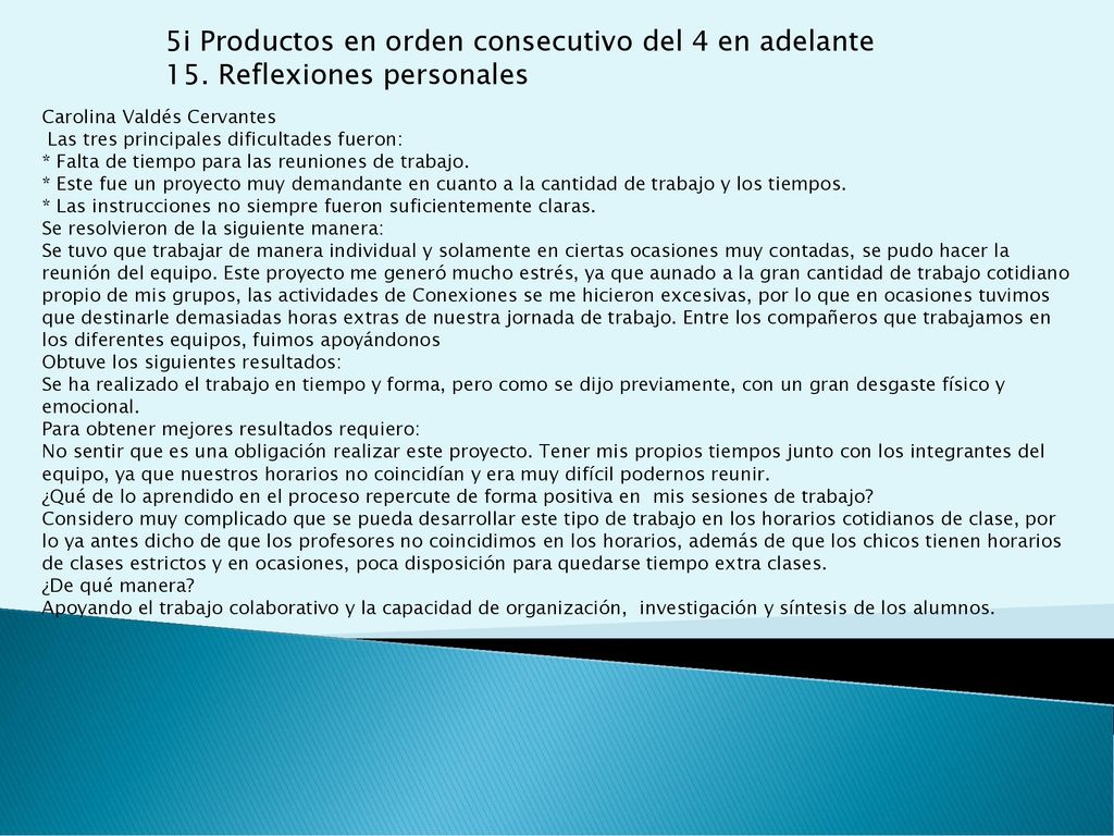 5i Productos en orden consecutivo del 4 en adelante