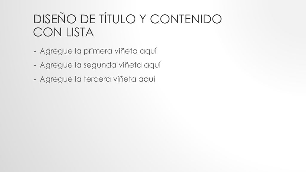 Diseño de título y contenido con lista