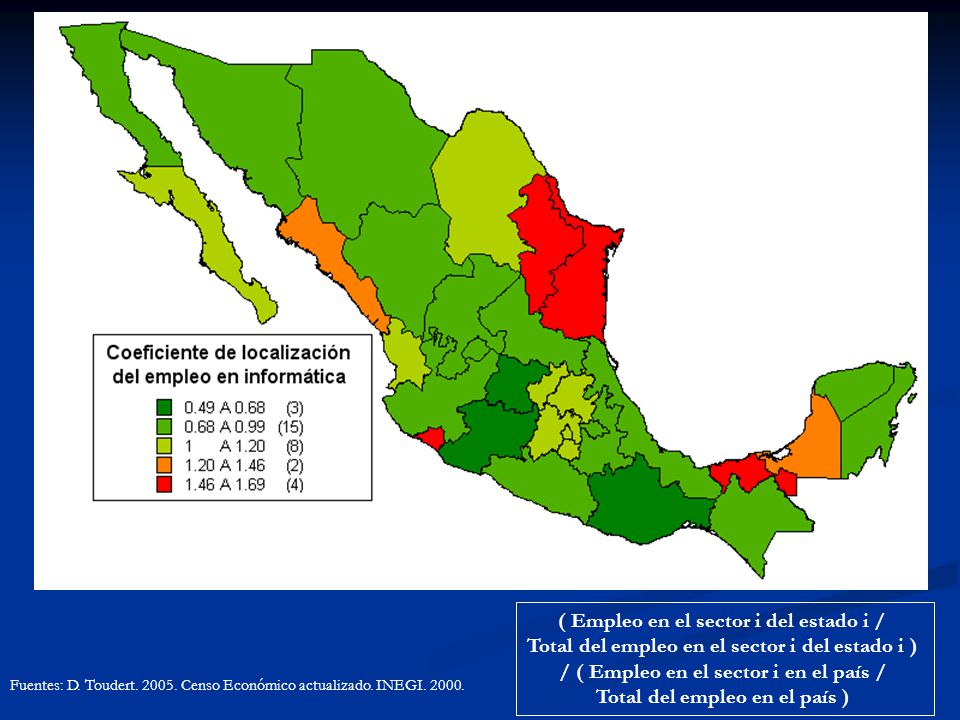 ( Empleo en el sector i del estado i /