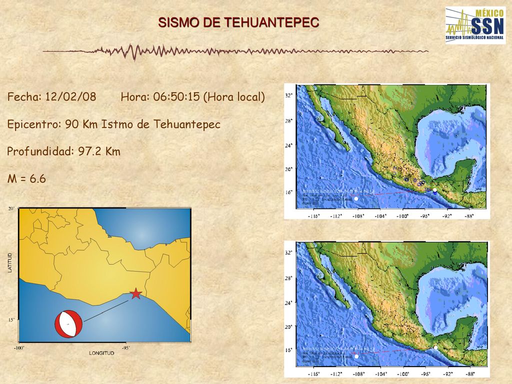 SISMO DE TEHUANTEPEC Fecha: 12/02/08 Hora: 06:50:15 (Hora local)