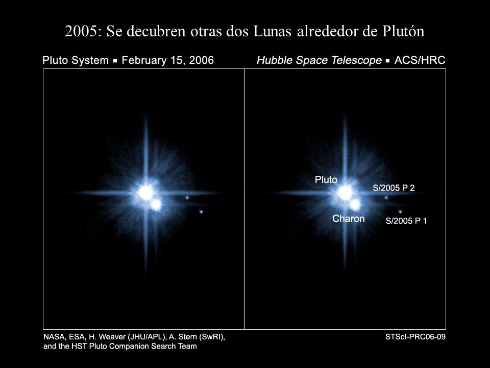 2005: Se decubren otras dos Lunas alrededor de Plutón