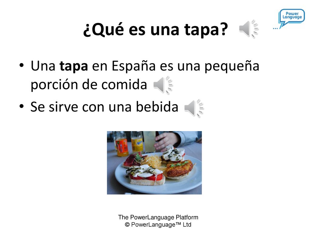 ¿Qué es una tapa Una tapa en España es una pequeña porción de comida