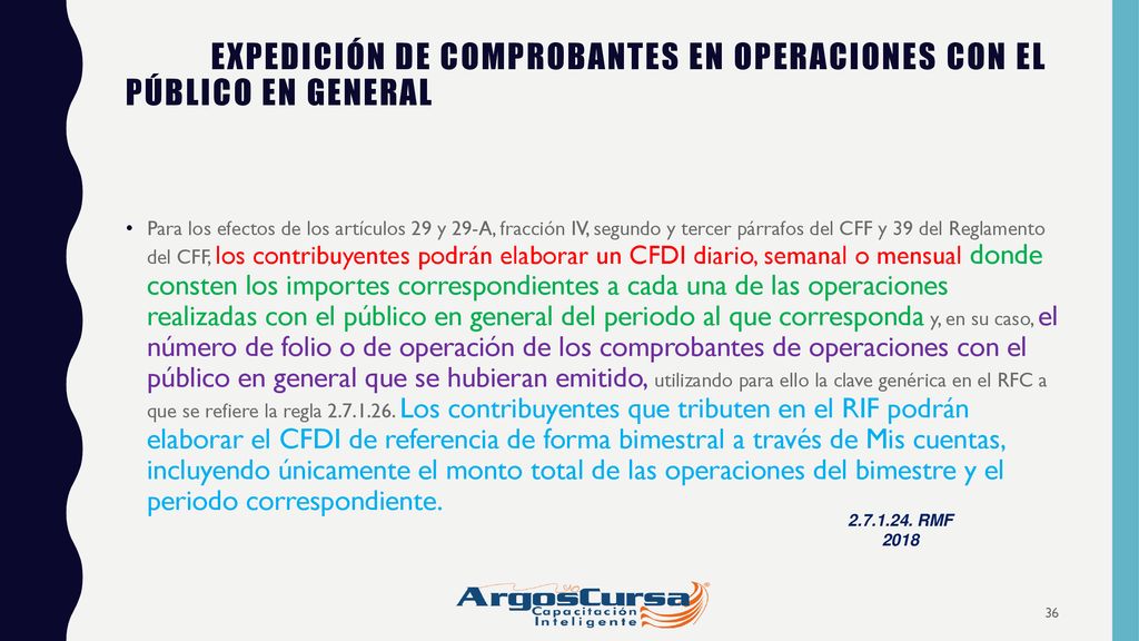 EXPEDICIÓN DE COMPROBANTES EN OPERACIONES CON EL PÚBLICO EN GENERAL