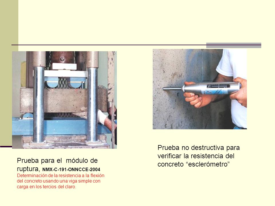 Prueba no destructiva para verificar la resistencia del concreto esclerómetro