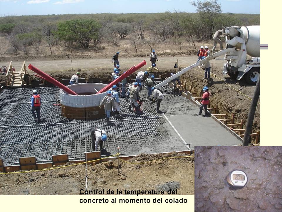 Control de la temperatura del concreto al momento del colado