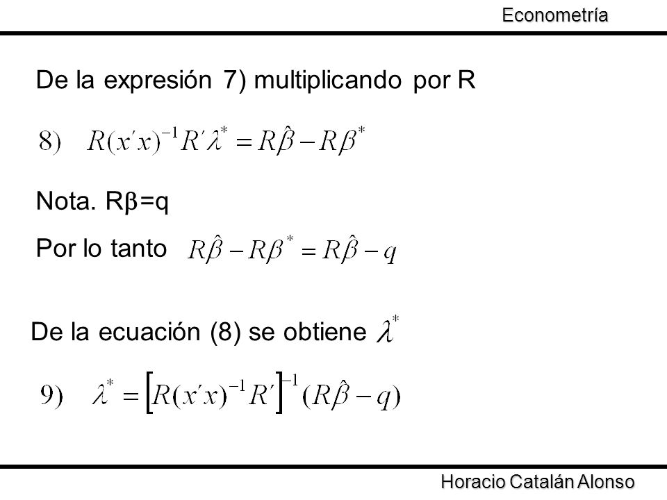 De la expresión 7) multiplicando por R