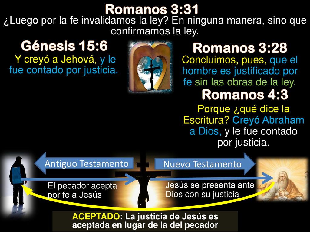 ACEPTADO: La justicia de Jesús es aceptada en lugar de la del pecador