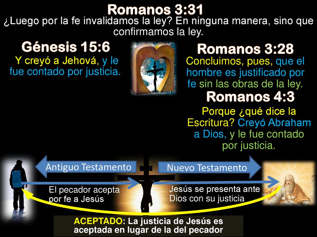ACEPTADO: La justicia de Jesús es aceptada en lugar de la del pecador