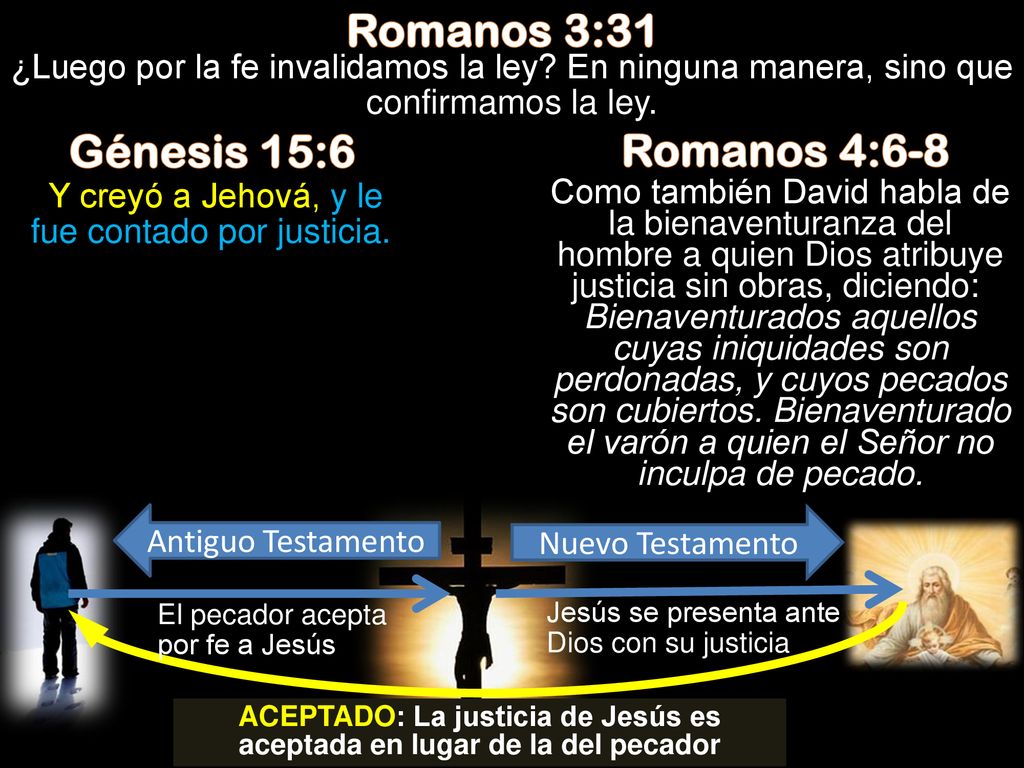 ACEPTADO: La justicia de Jesús es aceptada en lugar de la del pecador